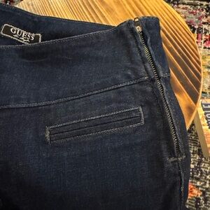 Guess Jeans Super Low-Rise Bell Bottom Flares Dark Blue